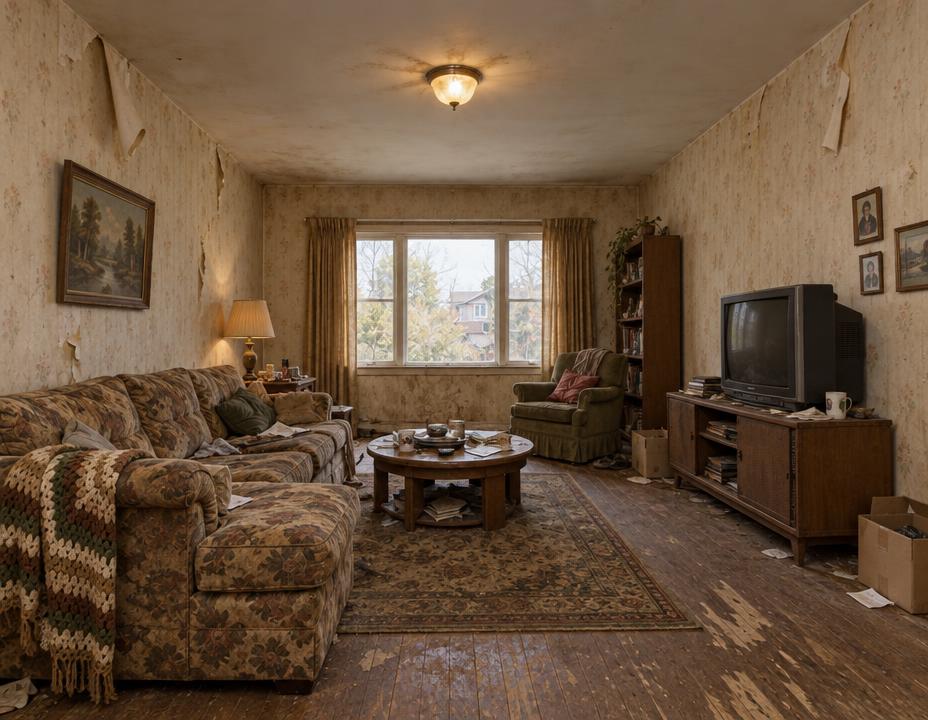 Vorher: Wohnzimmer-Renovierung